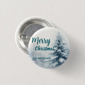 Elegant Christmas Xmas winter pine tree forest Hol Button (Vorne & Hinten)