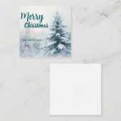 Elegant Christmas Xmas winter pine tree forest Hol Mitteilungskarte (Vorne/Hinten)