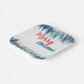 Elegant Christmas Xmas winter pine tree forest Hol Pappteller (Gewinkelt)