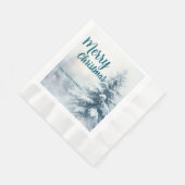 Elegant Christmas Xmas winter pine tree forest Hol Serviette (Ecke)