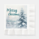 Elegant Christmas Xmas winter pine tree forest Hol Serviette (Vorderseite)