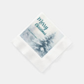 Elegant Christmas Xmas winter pine tree forest Hol Serviette (Ecke)