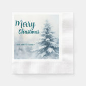 Elegant Christmas Xmas winter pine tree forest Hol Serviette (Vorderseite)