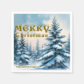 Elegant Christmas Xmas winter pine tree forest Hol Serviette (Vorderseite)