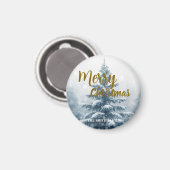 Elegant Christmas Xmas winter pine tree forest Magnet (Vorderseite/Rückseite)
