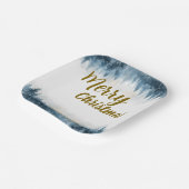 Elegant Christmas Xmas winter pine tree forest Pappteller (Gewinkelt)