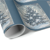 Elegant Christmas Yule Tree Snowflakes and Stars Geschenkpapier (Rolleneckpunkt)