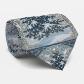 Elegant Christmas Yule Tree Snowflakes and Stars Krawatte (Gerollt)