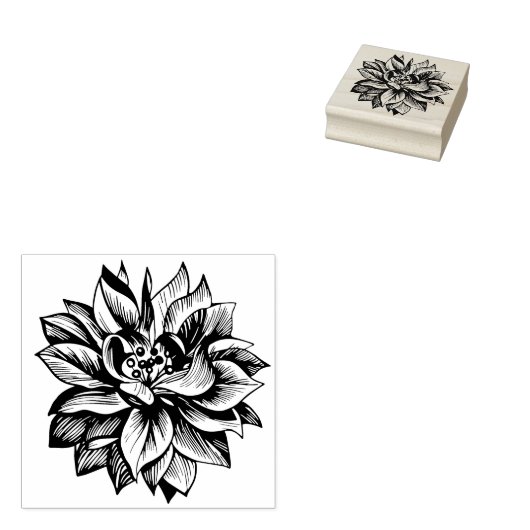 Elegant Chrysanthemum Blume Blossom Flora Gummistempel (Stempel)