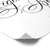 Elegant Cigar Bar Black Calligraphy | Chic Table Poster (Ecke)