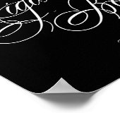 Elegant Cigar Bar White Calligraphy | Chic Table Poster (Ecke)