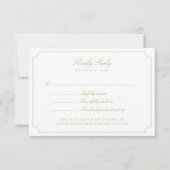 Elegant Citrus Green Double Frame Wedding RSVP Car (Vorderseite)