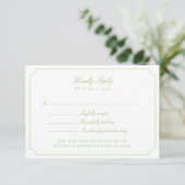 Elegant Citrus Green Double Frame Wedding RSVP Car (Stehend Vorderseite)