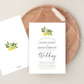 Elegant Citrus Lemon Greenerity Wedding Einladung