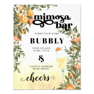 Elegant Citrus   Mimosa Drink Sign Fotodruck