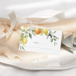 Elegant Citrus Orange Lemon Wedding Platzkarte