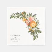 Elegant Citrus Orchard | Boho Botanic Monogram Serviette (Vorderseite)