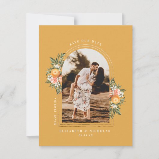 Elegant Citrus Orchard | Boho Save the Date (Vorderseite)