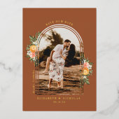 Elegant Citrus Orchard | Boho Save the Date Foto Folieneinladung (Vorderseite)
