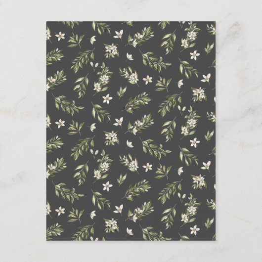 Elegant Citrus Orchard Boho Wedding Guest Details Begleitkarte (Rückseite)