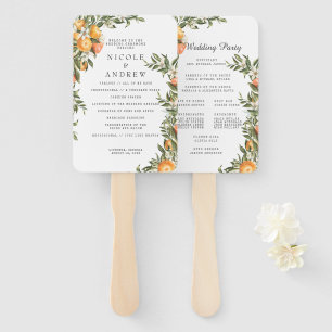 Elegant Citrus Orchard   Hochzeitsprogramm Hand Fa Fächer