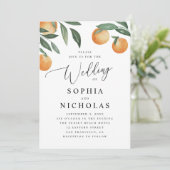 Elegant Citrus Wedding | Italian Garden Orange Einladung (Stehend Vorderseite)