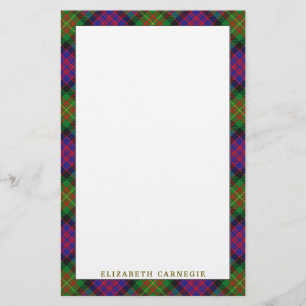 Elegant Clan Carnegie Tartan Kariert Briefpapier