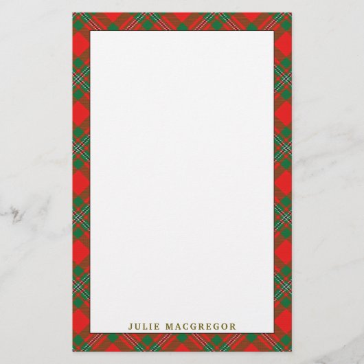 Elegant Clan MacGregor Tartan Kariert Briefpapier (Vorderseite)