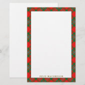 Elegant Clan MacGregor Tartan Kariert Briefpapier (Vorne/Hinten)