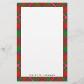 Elegant Clan MacKinnon Tartan Kariert Briefpapier (Vorderseite)