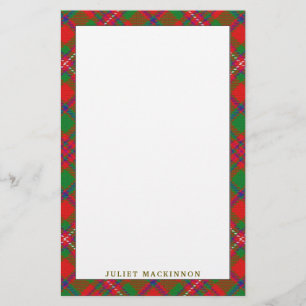 Elegant Clan MacKinnon Tartan Kariert Briefpapier