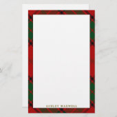 Elegant Clan Maxwell Tartan Kariert Briefpapier (Vorne/Hinten)