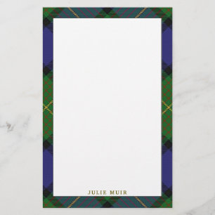 Elegant Clan Muir Tartan Kariert Briefpapier