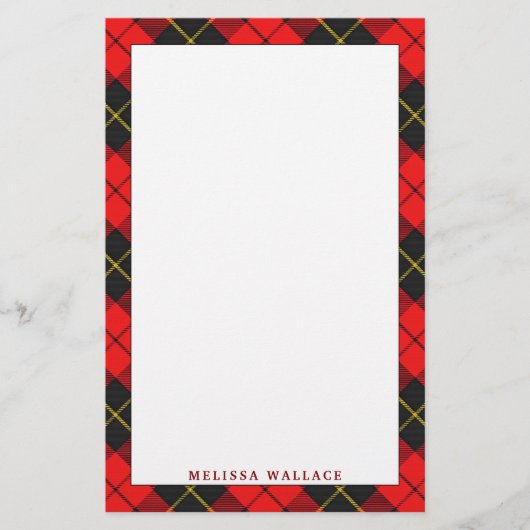 Elegant Clan Wallace Tartan Kariert Briefpapier (Vorderseite)