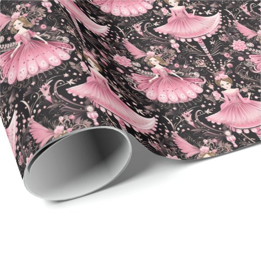 Elegant Clara, Nutcracker Wonderland Geschenkpapier (Rolleneckpunkt)