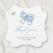 Elegant Clasic Gingham Baby Blue Bow Vielen Dank Geschenkanhänger (Vorderseite)