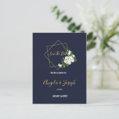 Elegant Class Navy Geometric Save the Date Postkarte (Stehend Vorderseite)