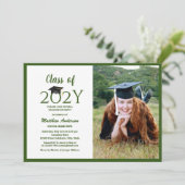 Elegant Class of 2024 Abschluss Graduate Foto Einladung (Stehend Vorderseite)