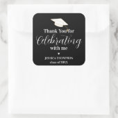 Elegant Class of 2024 Danke Abschluss Quadratischer Aufkleber (Tasche)