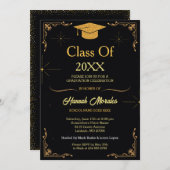 Elegant Class of 2024 Grad Cap Abschluss Einladung (Vorne/Hinten)