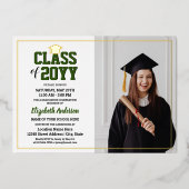 Elegant Class of 2024 Graduate Foto Abschluss Folieneinladung (Vorderseite)