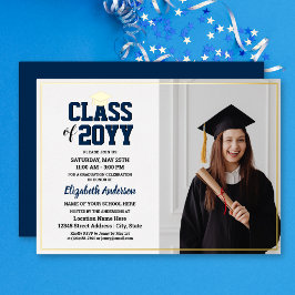 Elegant Class of 2024 Graduate Foto Abschluss Folieneinladung