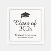 Elegant Class of 2025 Grad Cap Graduation Party Serviette (Vorderseite)