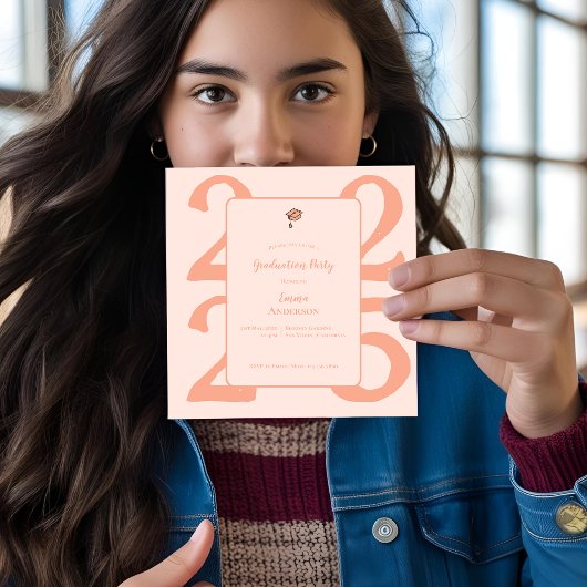 Elegant Class of 2025 Minimalistisch Graduation Pa Magneteinladung