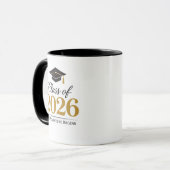 Elegant Class of 2026 Graduation Gift Mug Tasse (Vorderseite Links)