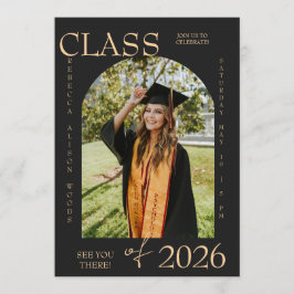 Elegant Class of 2026 Graduation Invite Einladung
