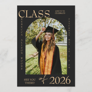 Elegant Class of 2026 Graduation Invite Einladung