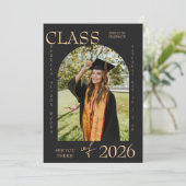 Elegant Class of 2026 Graduation Invite Einladung (Stehend Vorderseite)