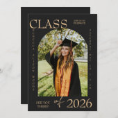Elegant Class of 2026 Graduation Invite Einladung (Vorne/Hinten)