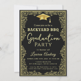 Elegant Class of 2027 Grad Party Invite with Gold  Einladung